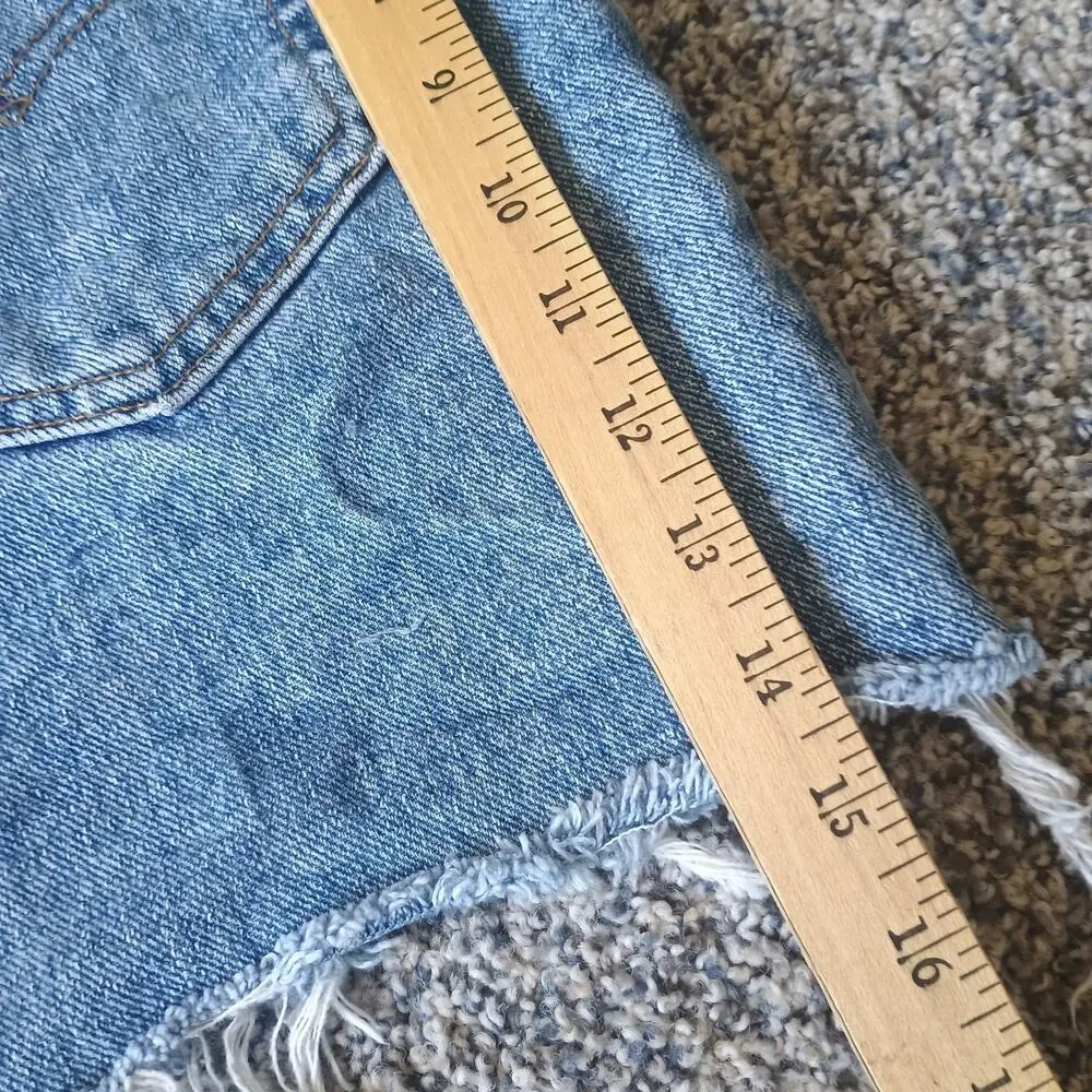Levi's Orange Tab Vintage Faded Denim Jean Shorts Jorts 34x3.5 Raw Hem Western